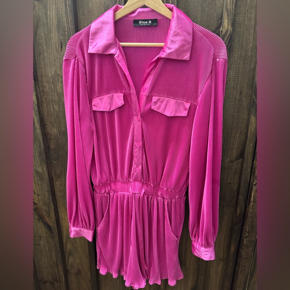 NWT Blue B Hot pink romper